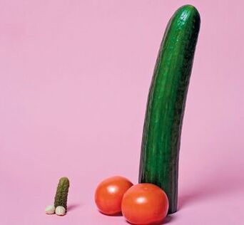 Small and big penis on the example of vegetables